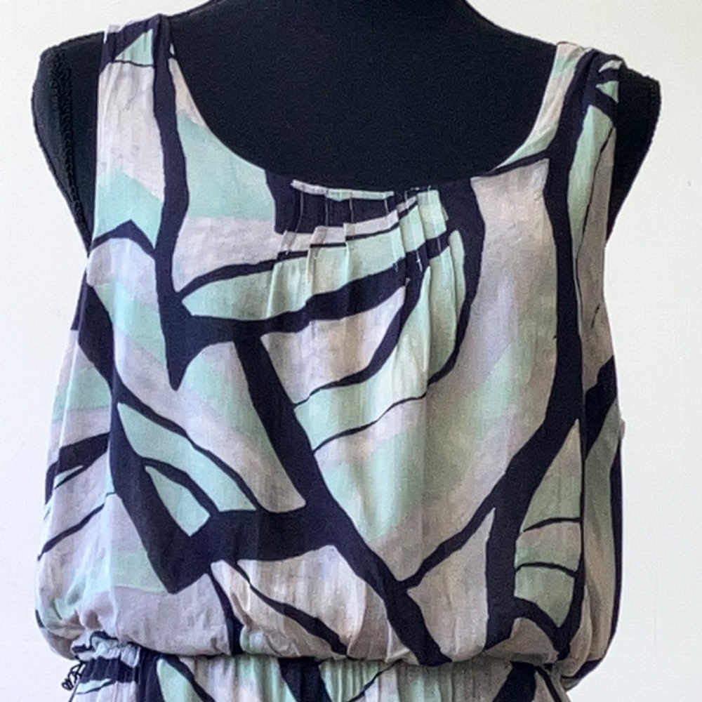 Odille gray, navy and sage, summer dress - Picture 6 of 9